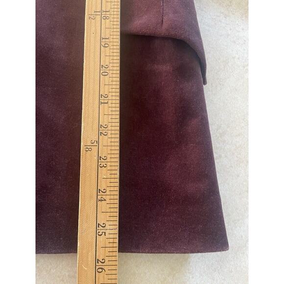 Body By Victoria Womens Size 6 Burgundy Velvet Blazer Preppy Academia Jacket - Picture 9 of 11